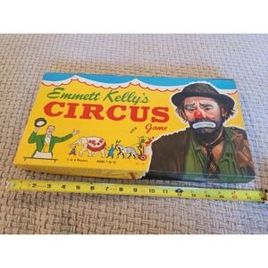 Vintage 1950s Emmett Kelly's Circus Game, Board Game- See Description